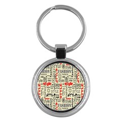 Backdrop Style With Texture And Typography Fashion Style Key Chains (round) 