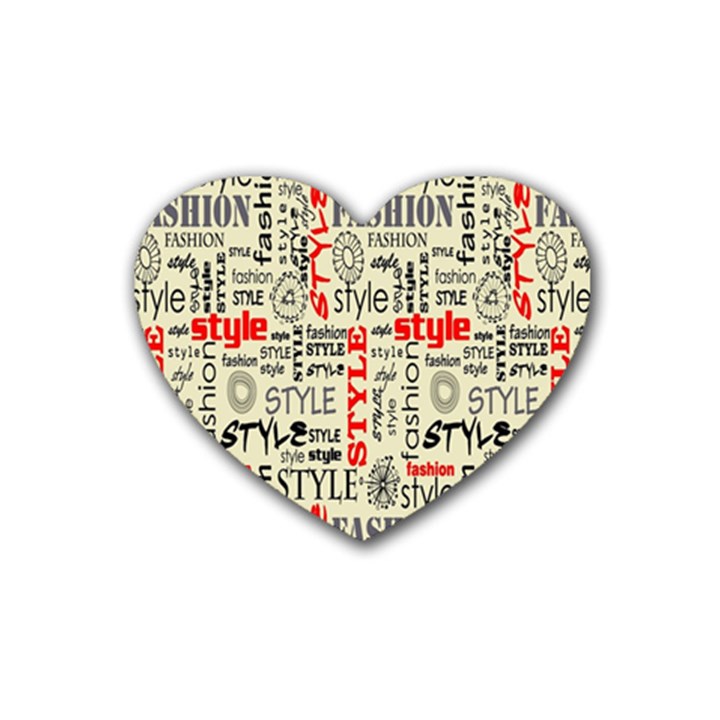 Backdrop Style With Texture And Typography Fashion Style Heart Coaster (4 pack) 