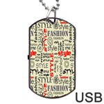 Backdrop Style With Texture And Typography Fashion Style Dog Tag USB Flash (Two Sides) Front