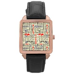 Backdrop Style With Texture And Typography Fashion Style Rose Gold Leather Watch  by BangZart