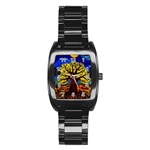 Tree Of Life Stainless Steel Barrel Watch Front