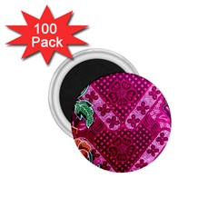 Pink Batik Cloth Fabric 1 75  Magnets (100 Pack)  by BangZart