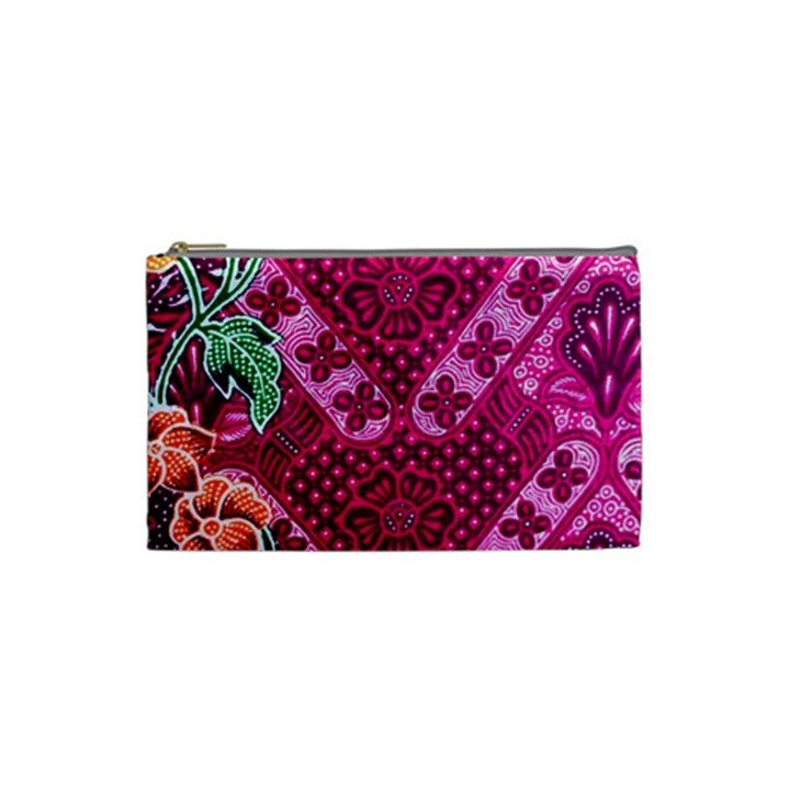 Pink Batik Cloth Fabric Cosmetic Bag (Small) 