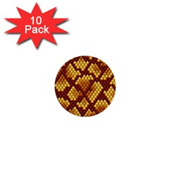 Snake Skin Pattern Vector 1  Mini Buttons (10 Pack)  by BangZart