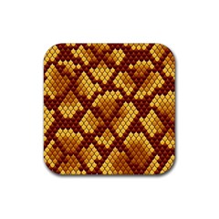 Snake Skin Pattern Vector Rubber Coaster (square)  by BangZart