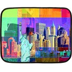 New York City The Statue Of Liberty Double Sided Fleece Blanket (Mini)  35 x27  Blanket Back