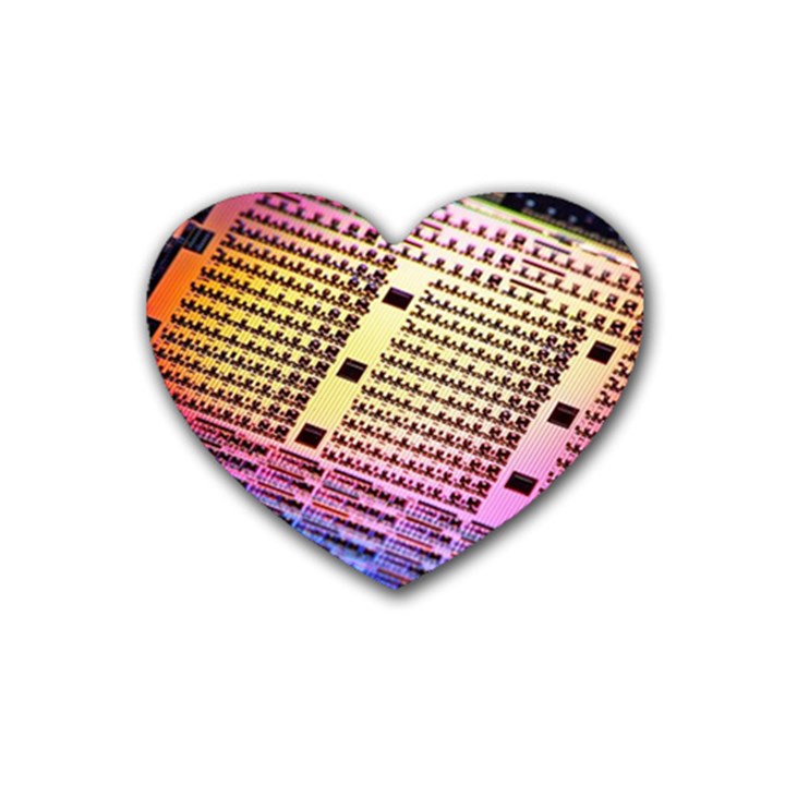 Optics Electronics Machine Technology Circuit Electronic Computer Technics Detail Psychedelic Abstra Heart Coaster (4 pack) 