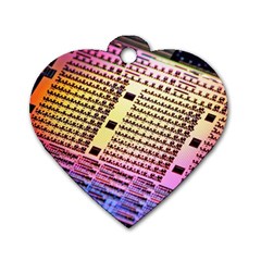 Optics Electronics Machine Technology Circuit Electronic Computer Technics Detail Psychedelic Abstra Dog Tag Heart (one Side) by BangZart