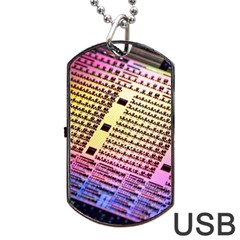 Optics Electronics Machine Technology Circuit Electronic Computer Technics Detail Psychedelic Abstra Dog Tag Usb Flash (one Side) by BangZart