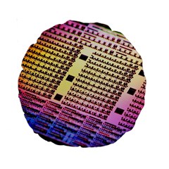 Optics Electronics Machine Technology Circuit Electronic Computer Technics Detail Psychedelic Abstra Standard 15  Premium Round Cushions