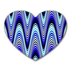 Waves Blue Heart Mousepads by Colorfulart23