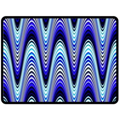 Waves Blue Fleece Blanket (large)  by Colorfulart23