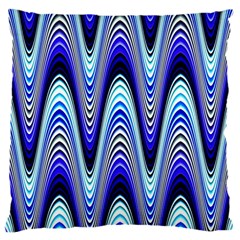 Waves Blue Large Cushion Case (two Sides) by Colorfulart23