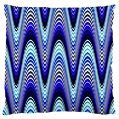 Waves Blue Standard Flano Cushion Case (one Side) by Colorfulart23