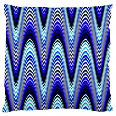 Waves Blue Large Flano Cushion Case (two Sides) by Colorfulart23