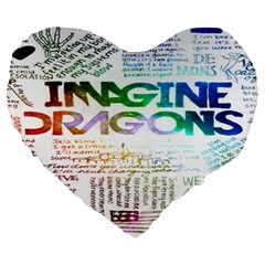 Imagine Dragons Quotes Large 19  Premium Heart Shape Cushions