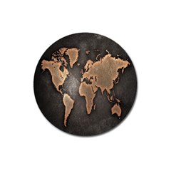 Grunge Map Of Earth Magnet 3  (round) by BangZart