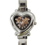 Grunge Map Of Earth Heart Italian Charm Watch Front