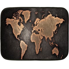 Grunge Map Of Earth Double Sided Fleece Blanket (mini)  by BangZart