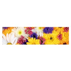 Colorful Flowers Pattern Satin Scarf (oblong)