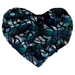 Old Spiderwebs On An Abstract Glass Large 19  Premium Heart Shape Cushions