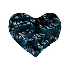 Old Spiderwebs On An Abstract Glass Standard 16  Premium Flano Heart Shape Cushions