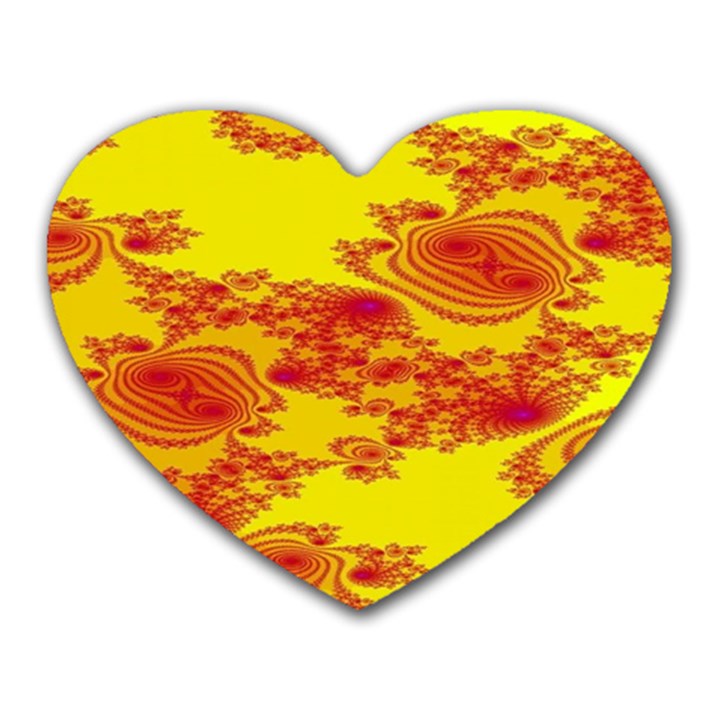 Floral Fractal Pattern Heart Mousepads