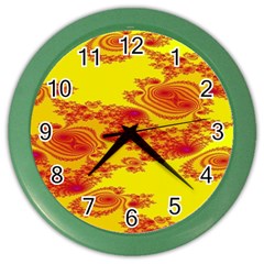 Floral Fractal Pattern Color Wall Clocks by BangZart