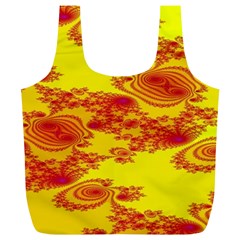 Floral Fractal Pattern Full Print Recycle Bags (l) 