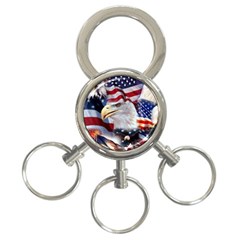 United States Of America Images Independence Day 3-ring Key Chains by BangZart