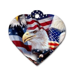 United States Of America Images Independence Day Dog Tag Heart (one Side)