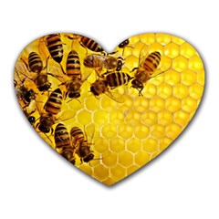 Honey Honeycomb Heart Mousepads by BangZart