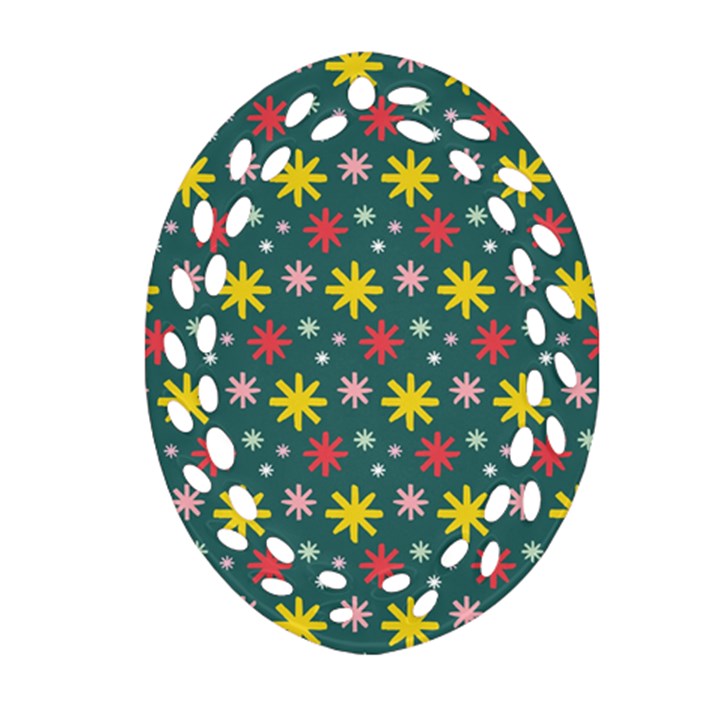 The Gift Wrap Patterns Oval Filigree Ornament (Two Sides)