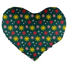 The Gift Wrap Patterns Large 19  Premium Flano Heart Shape Cushions