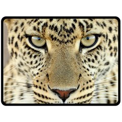 Leopard Face Double Sided Fleece Blanket (large) 