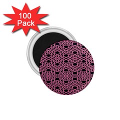 Triangle Knot Pink And Black Fabric 1 75  Magnets (100 Pack) 