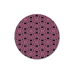 Triangle Knot Pink And Black Fabric Magnet 3  (round) by BangZart