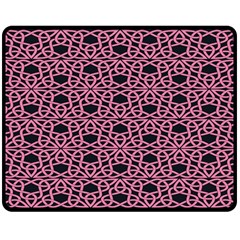 Triangle Knot Pink And Black Fabric Double Sided Fleece Blanket (medium) 