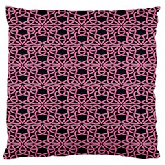 Triangle Knot Pink And Black Fabric Large Flano Cushion Case (two Sides)