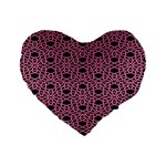 Triangle Knot Pink And Black Fabric Standard 16  Premium Flano Heart Shape Cushions Front