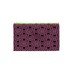 Triangle Knot Pink And Black Fabric Cosmetic Bag (xs)