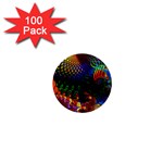 Colored Fractal 1  Mini Buttons (100 pack)  Front