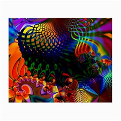 Colored Fractal Small Glasses Cloth (2-side) by BangZart