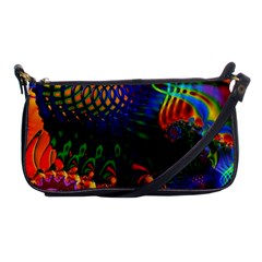 Colored Fractal Shoulder Clutch Bags by BangZart