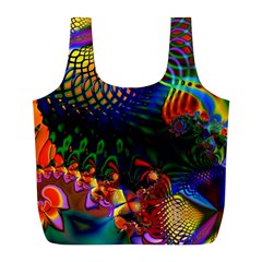 Colored Fractal Full Print Recycle Bags (l)  by BangZart