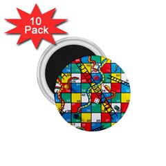 Snakes And Ladders 1 75  Magnets (10 Pack) 