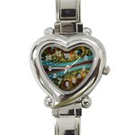 Fractal Snake Skin Heart Italian Charm Watch Front