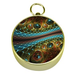 Fractal Snake Skin Gold Compasses