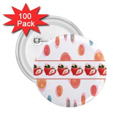 Strawberries 2 25  Buttons (100 Pack) 