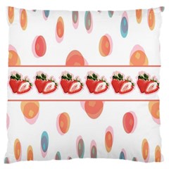 Strawberries Large Cushion Case (one Side) by SuperPatterns